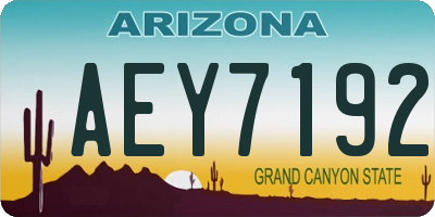 AZ license plate AEY7192
