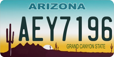 AZ license plate AEY7196