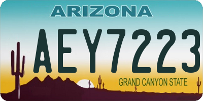 AZ license plate AEY7223
