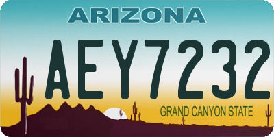 AZ license plate AEY7232