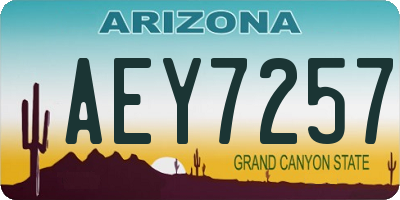 AZ license plate AEY7257