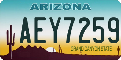 AZ license plate AEY7259