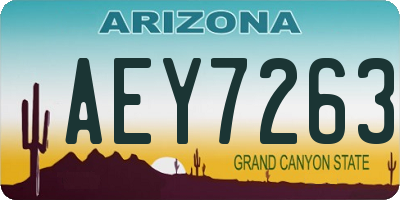 AZ license plate AEY7263