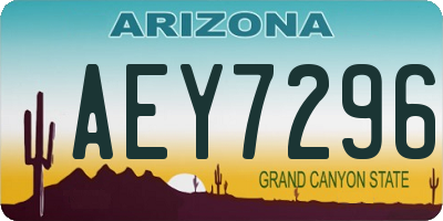 AZ license plate AEY7296