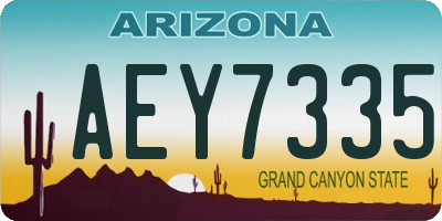 AZ license plate AEY7335