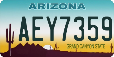 AZ license plate AEY7359