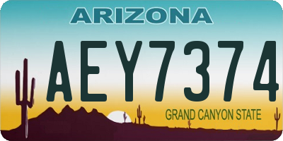 AZ license plate AEY7374