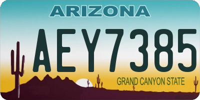 AZ license plate AEY7385