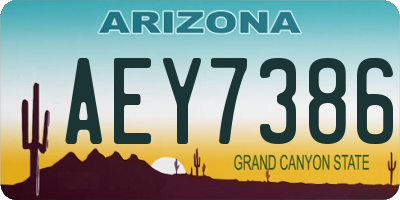 AZ license plate AEY7386