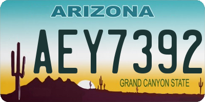 AZ license plate AEY7392