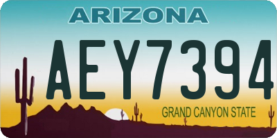AZ license plate AEY7394
