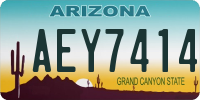 AZ license plate AEY7414