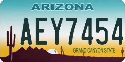 AZ license plate AEY7454