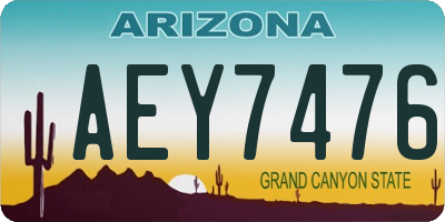 AZ license plate AEY7476