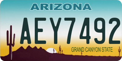 AZ license plate AEY7492
