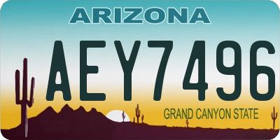 AZ license plate AEY7496