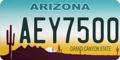 AZ license plate AEY7500