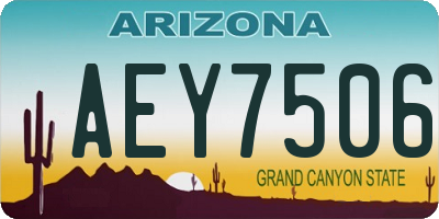 AZ license plate AEY7506