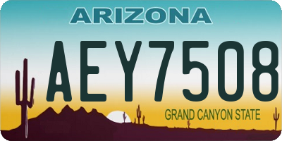 AZ license plate AEY7508