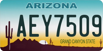 AZ license plate AEY7509