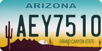 AZ license plate AEY7510