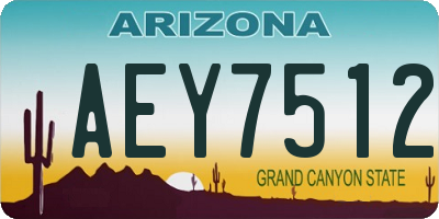AZ license plate AEY7512