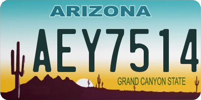 AZ license plate AEY7514