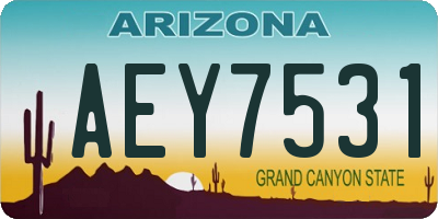 AZ license plate AEY7531