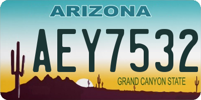 AZ license plate AEY7532