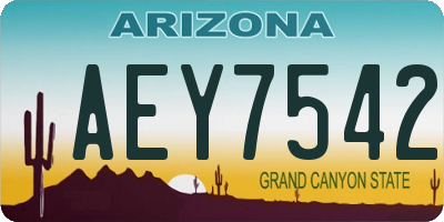 AZ license plate AEY7542