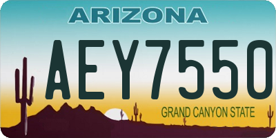 AZ license plate AEY7550