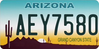 AZ license plate AEY7580