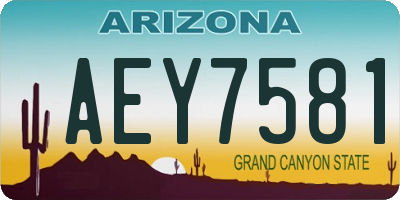 AZ license plate AEY7581