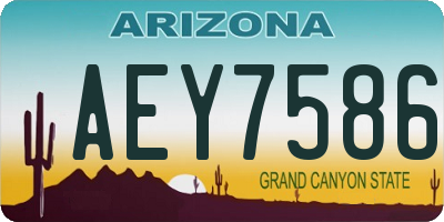 AZ license plate AEY7586