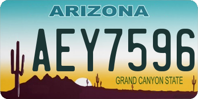 AZ license plate AEY7596
