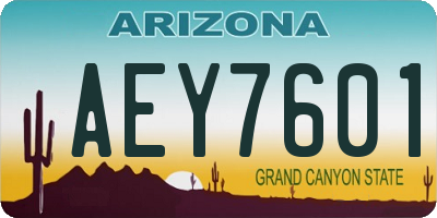 AZ license plate AEY7601