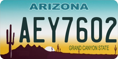 AZ license plate AEY7602