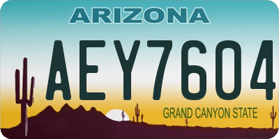 AZ license plate AEY7604