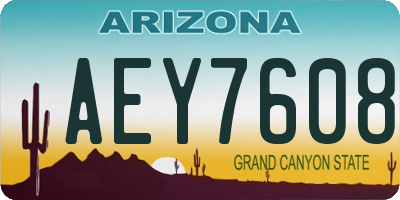 AZ license plate AEY7608
