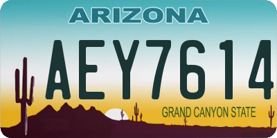 AZ license plate AEY7614