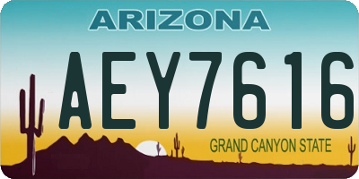 AZ license plate AEY7616