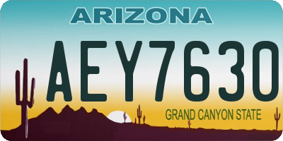 AZ license plate AEY7630