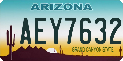 AZ license plate AEY7632