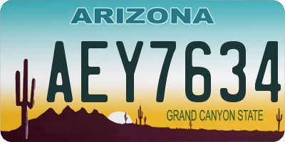 AZ license plate AEY7634