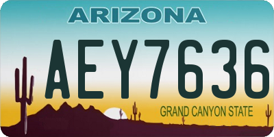 AZ license plate AEY7636