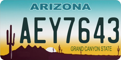 AZ license plate AEY7643