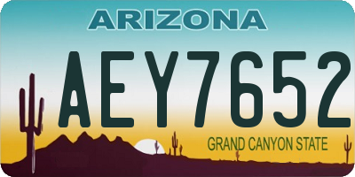 AZ license plate AEY7652