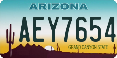 AZ license plate AEY7654