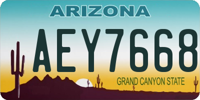 AZ license plate AEY7668