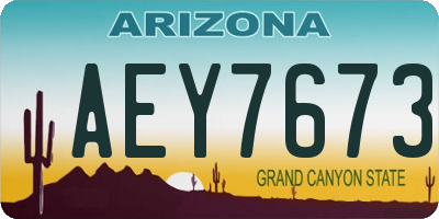 AZ license plate AEY7673